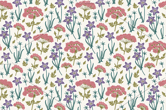Set Seamless Flowers Tropical Exotic in Illustrations - product preview 3