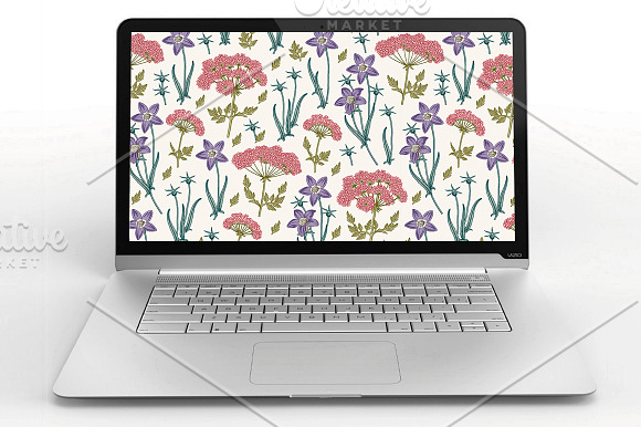 Set Seamless Flowers Tropical Exotic in Illustrations - product preview 5