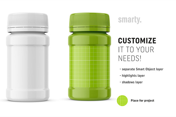 Glossy jar mockup in Product Mockups - product preview 1
