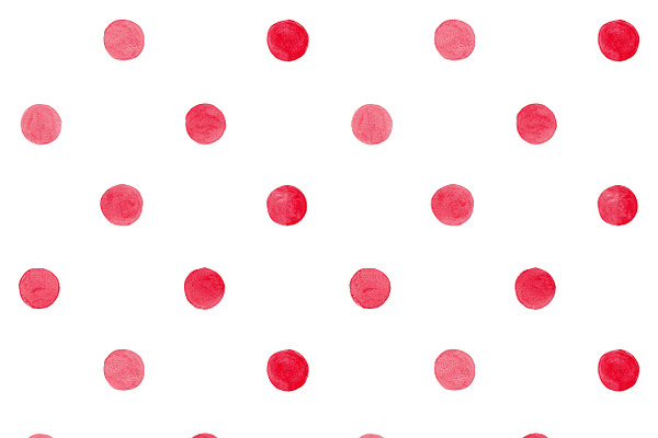 Watercolor Polka Dots Pattern Bundle