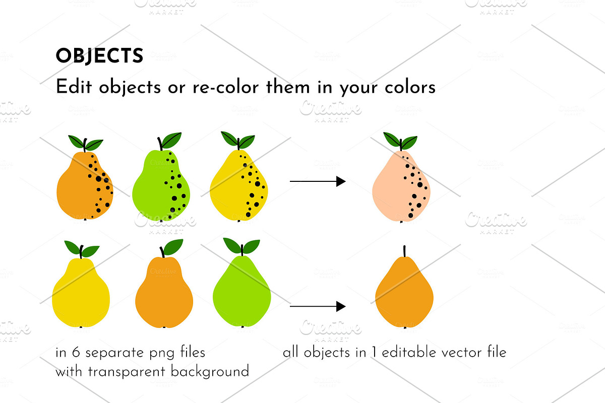 Pear fruit pattern illustration in Patterns - product preview 8
