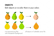 Pear fruit pattern illustration