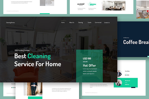Cleaning Service Powerpoint Template in PowerPoint Templates - product preview 2