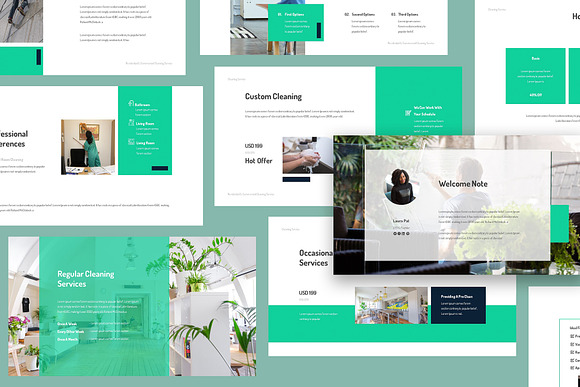 Cleaning Service Powerpoint Template in PowerPoint Templates - product preview 3