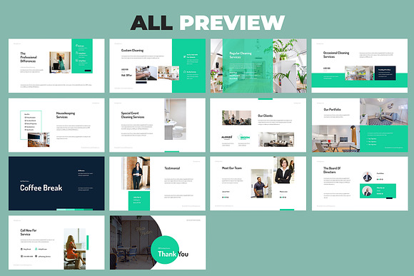 Cleaning Service Powerpoint Template in PowerPoint Templates - product preview 5