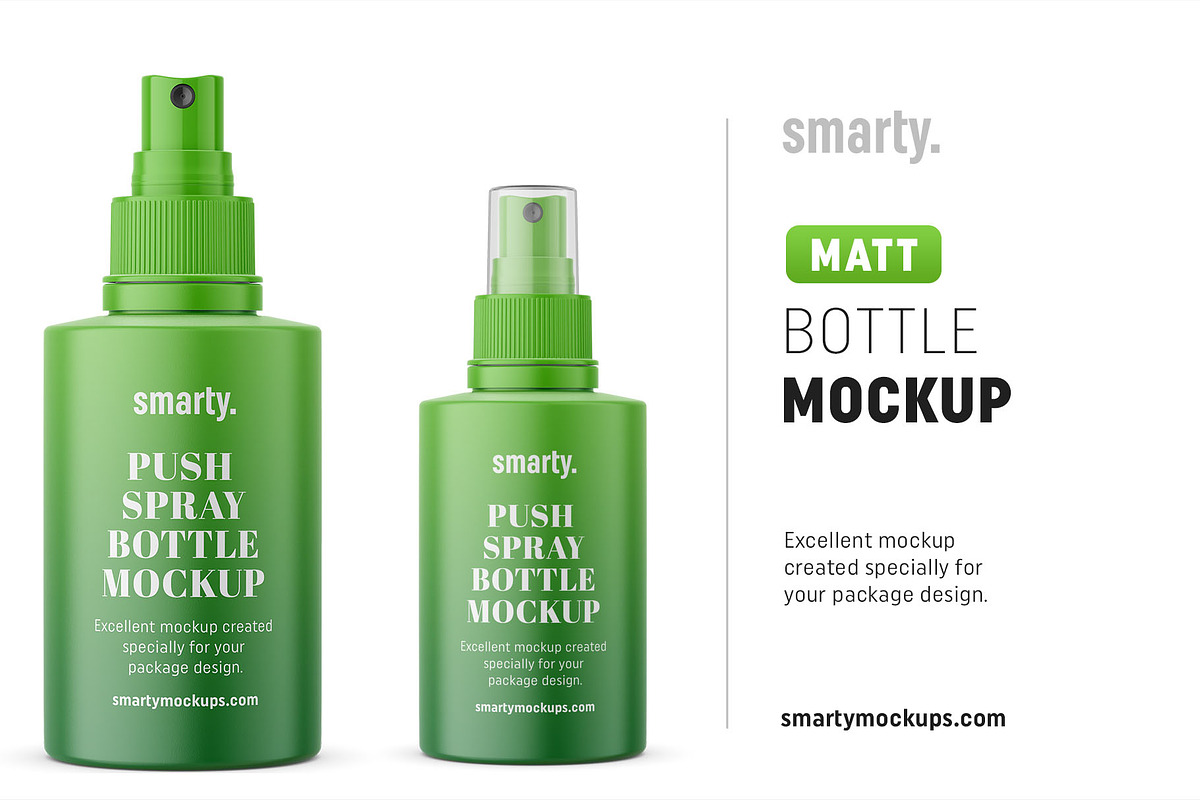 Glossy push spray bottle mockup in Product Mockups - product preview 8