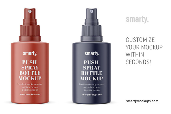 Glossy push spray bottle mockup in Product Mockups - product preview 2