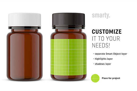Amber jar mockup in Product Mockups - product preview 1