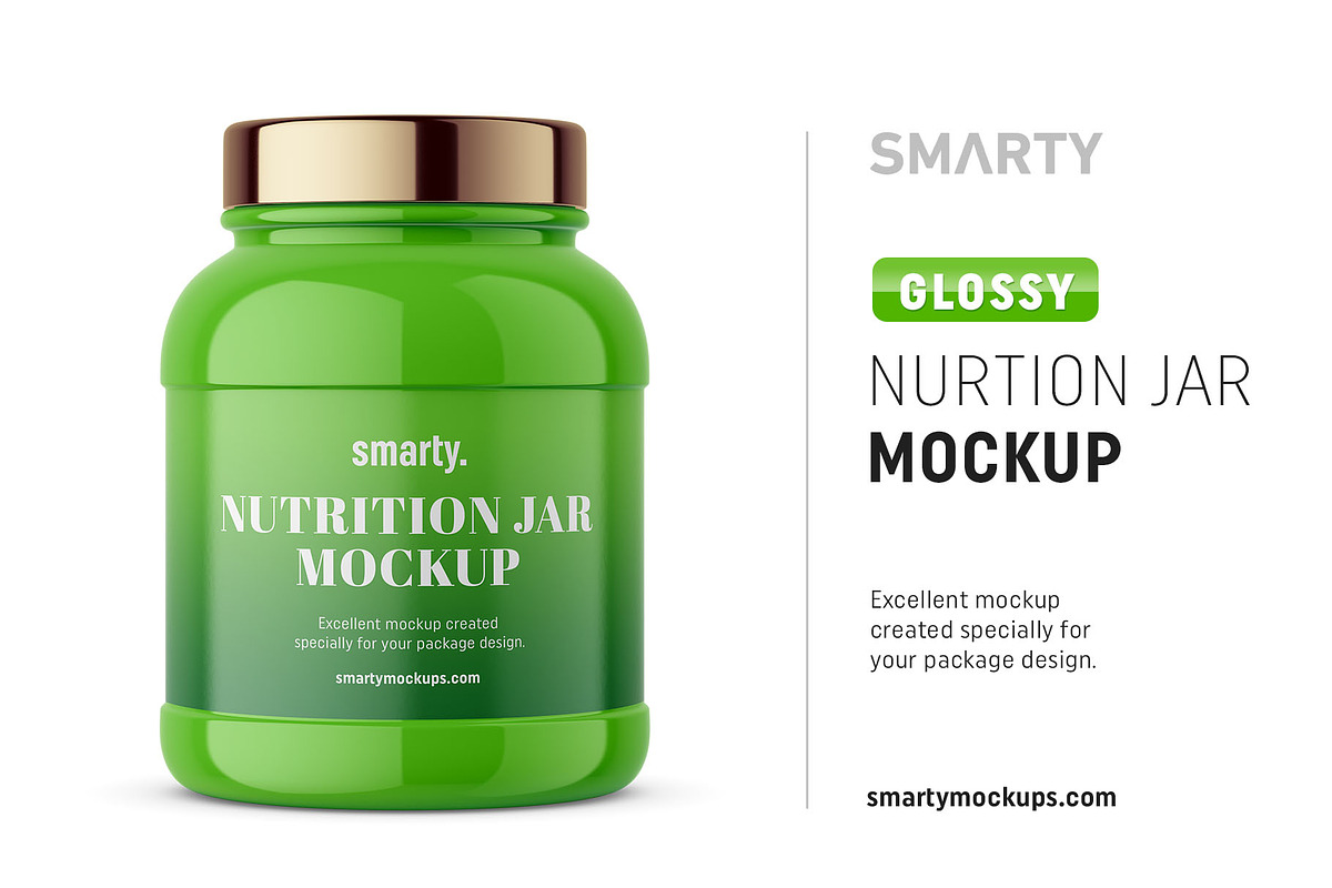 Glossy nurtion jar mockup in Product Mockups - product preview 8
