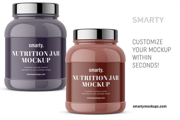 Glossy nurtion jar mockup in Product Mockups - product preview 2