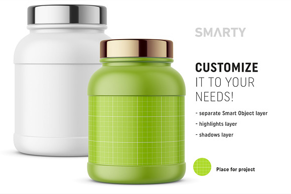 Matt nurtion jar mockup in Product Mockups - product preview 1