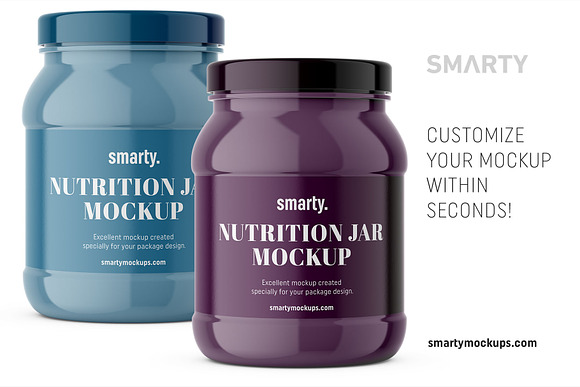 Glossy shakepowder jar mockup in Product Mockups - product preview 1