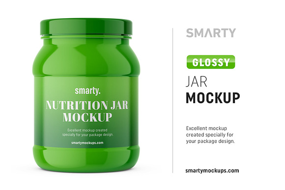 Glossy shakepowder jar mockup in Product Mockups - product preview 4
