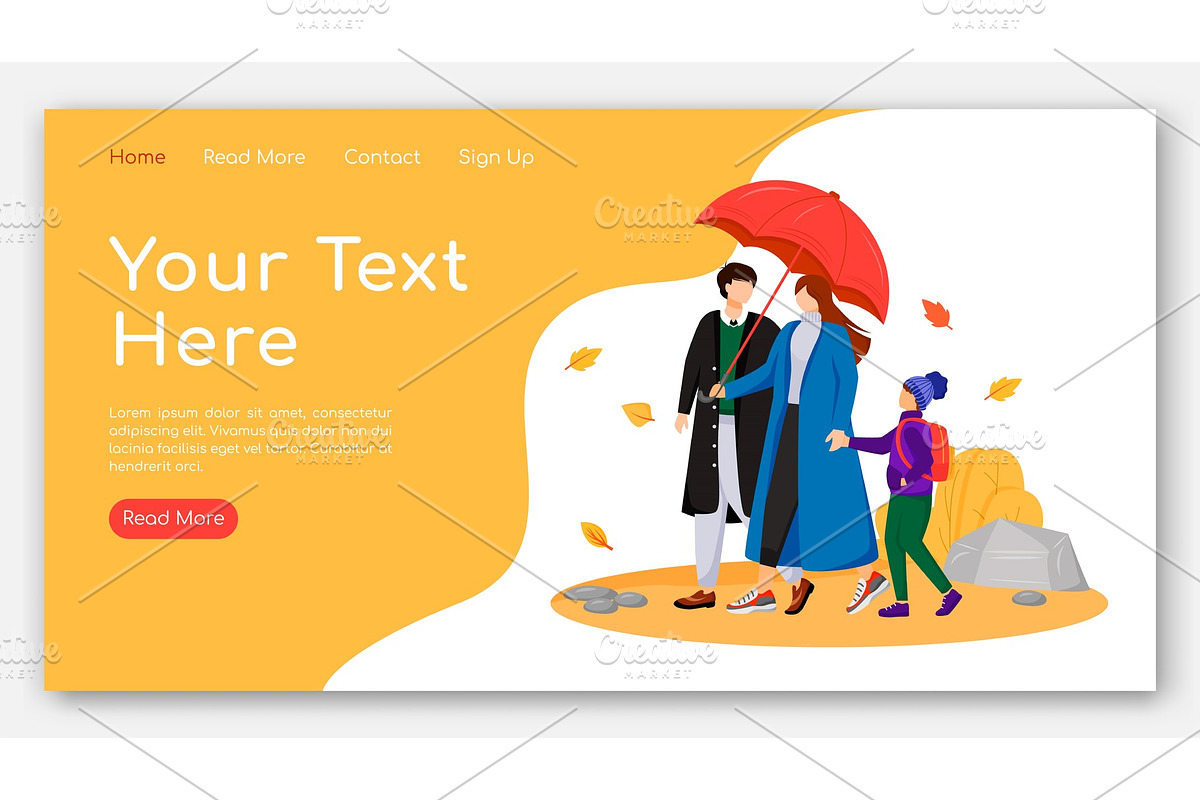 Walking family landing page in Landing Page Templates - product preview 8
