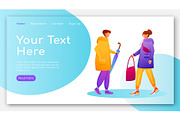 People in raincoats landing page