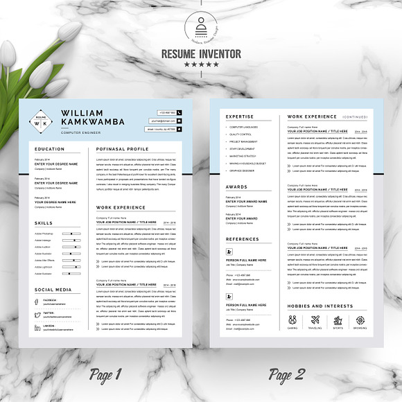Modern Resume Template, CV Template in Letter Templates - product preview 1