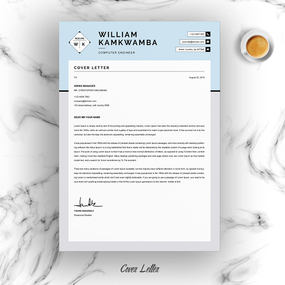 Modern Resume Template, CV Template in Letter Templates - product preview 3