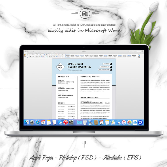 Modern Resume Template, CV Template in Letter Templates - product preview 4
