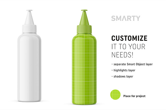 Glossy aplicator bottle mockup in Product Mockups - product preview 1