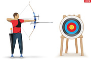 Archer man with Bow Archery Sport