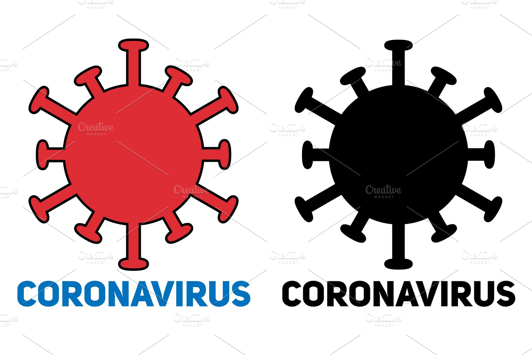 Set of Coronavirus symbol isolated | Custom-Designed ...