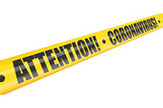 Coronavirus Attention warning tape