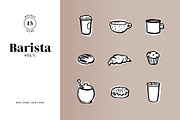 15 Doodles Icons - Coffee VOL1