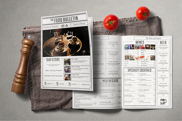 Bulletin Food Menu in Brochure Templates - product preview 2