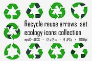 Recycle reuse arrows ecology icons