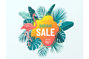 Summer sale vector banner background