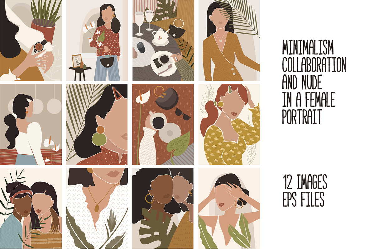 Minimalist woman portrait in Illustrations - product preview 8
