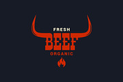 Beef bull logo. Steak grilled.