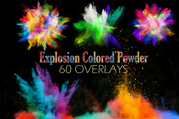 60 Explosion colored powder overlays