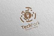 Tech Fork Food Logo Restaurant 17