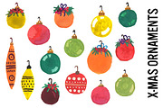 Christmas Ornaments Watercolors