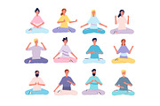 Meditation characters. Male and