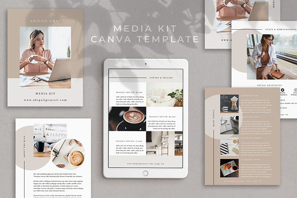 Media Kit Canva Template | Abigail in Brochure Templates - product preview 4