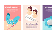 Plastic surgery isometric icons set