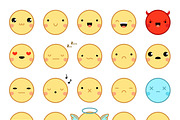 Funny colorful emoticons set
