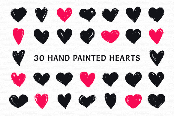 Hand drawn hearts. Big collection. in Illustrations - product preview 2