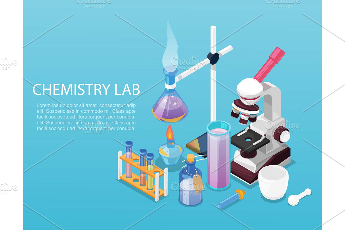 Chemistry lab experiment flat design in Illustrations - product preview 8