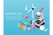 Chemistry lab experiment flat design