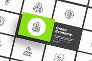 Green Economy | 16 Thin Line Icons