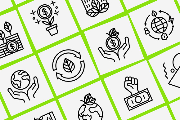 Green Economy | 16 Thin Line Icons in Icons - product preview 8