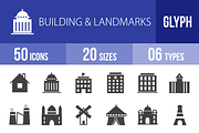 50 Buildings & Landmarks Glyph Icons
