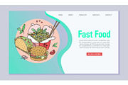 Fast food vector webpage