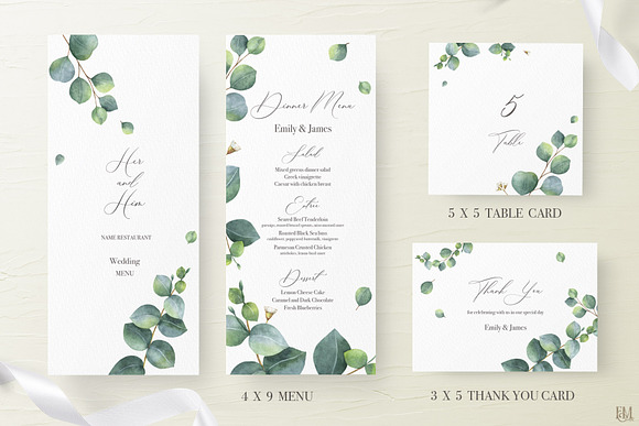 Wedding Eucalyptus Suite. Part 2 in Wedding Templates - product preview 3