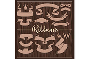 Set of vintage retro ribbons and