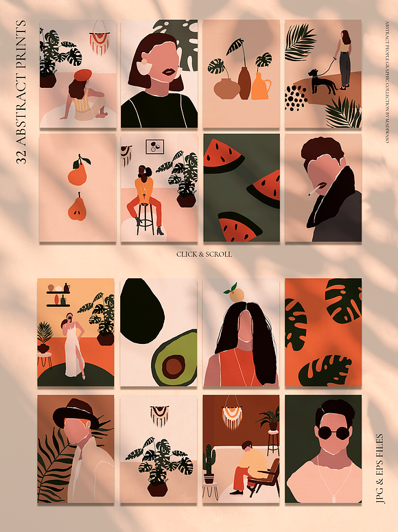 ABSTRACT PEOPLE prints modern art in Illustrations - product preview 2