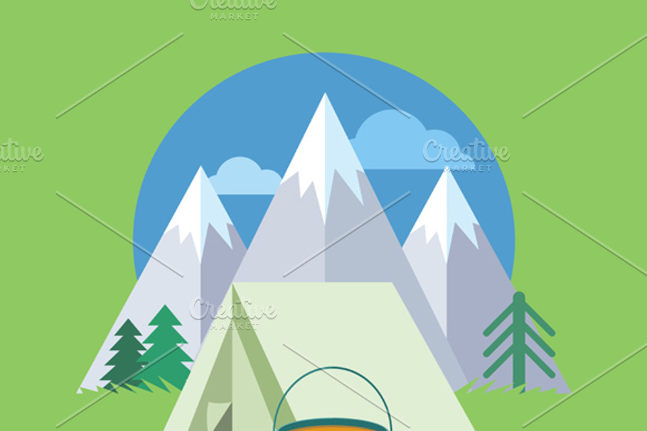 Camping Concept in Illustrations - product preview 8